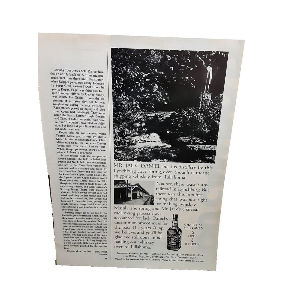 1977 Jack Daniels Whiskey Tullahoma Lynchburg Cave Original Print Ad 70s